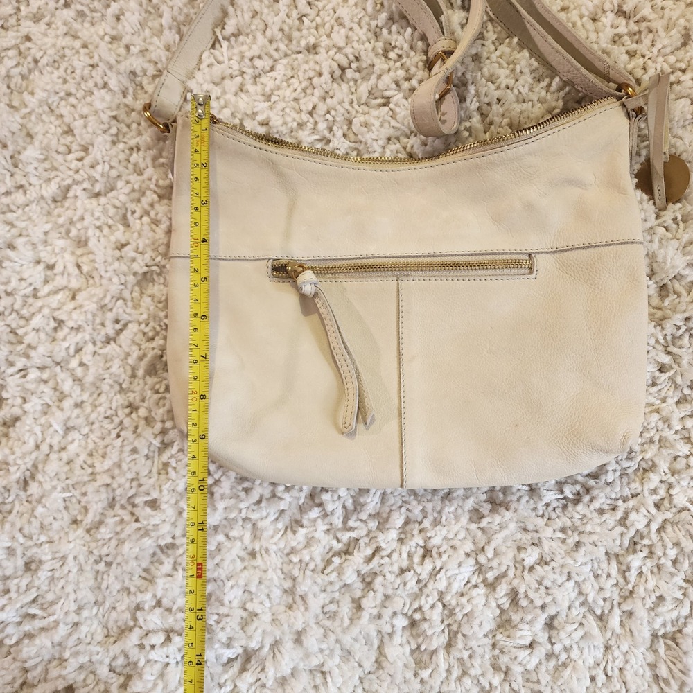 Margot New York Leather Crossbody Bag Cream Adjustable Strap Gold Hardware - Picture 4 of 9